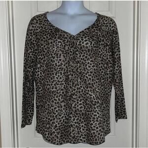 Torrid Long Sleeve Knit Cheetah Print Top sz 2